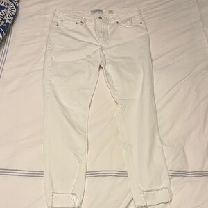 Lucky Brand White Skinny Jeans with raw step hem 12/31